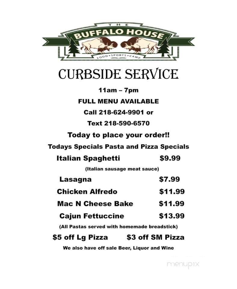 Buffalo House - Proctor, MN menu_pic