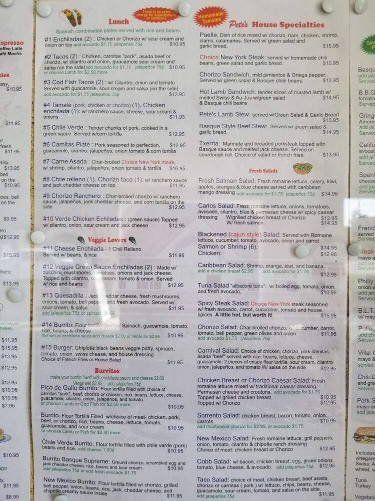 Villa Basque Deli - Carson City, NV menu_pic