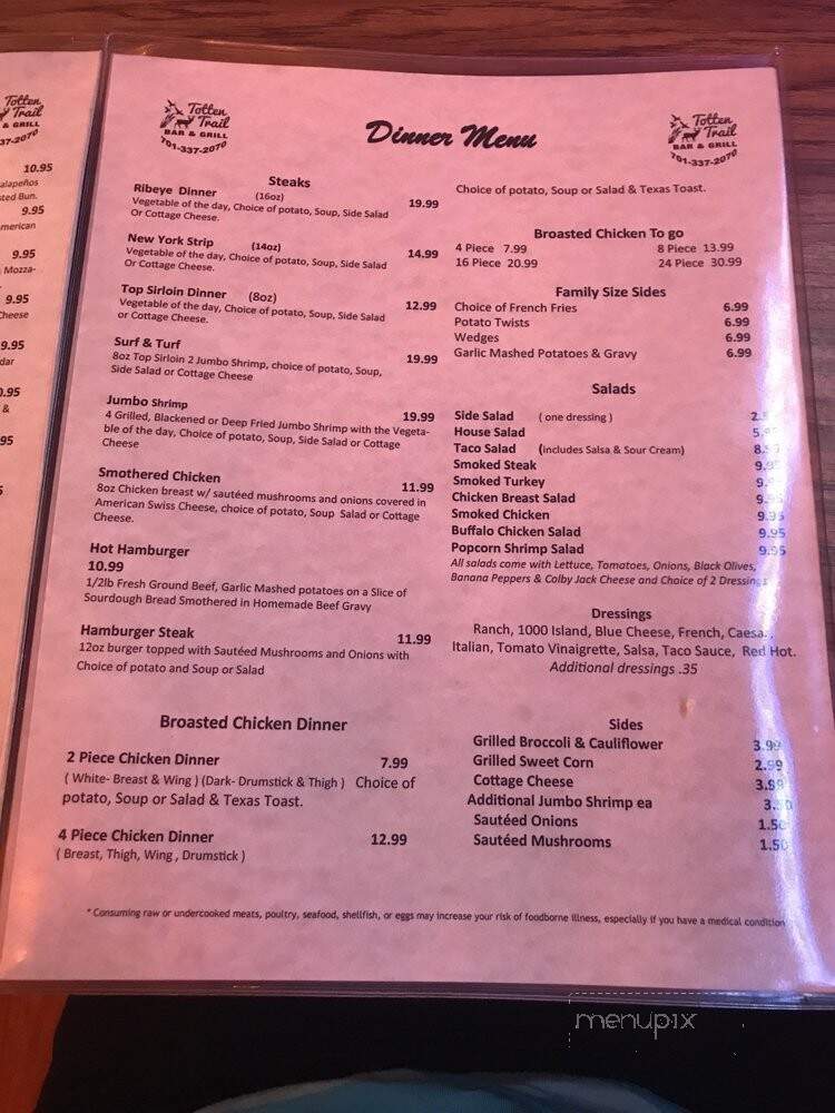 Totten Trail - Coleharbor, ND menu_pic
