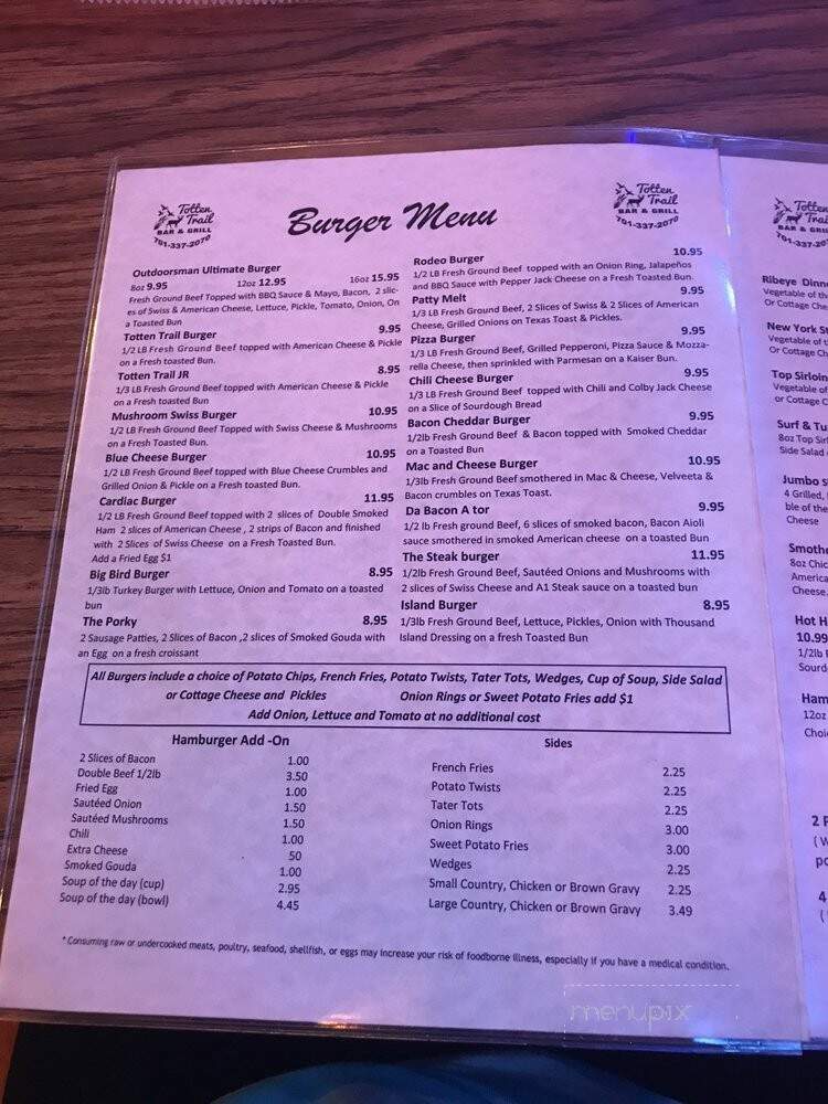 Totten Trail - Coleharbor, ND menu_pic