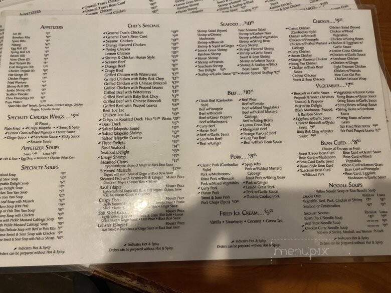 4 Seasons Restaurant - Providence, RI menu_pic