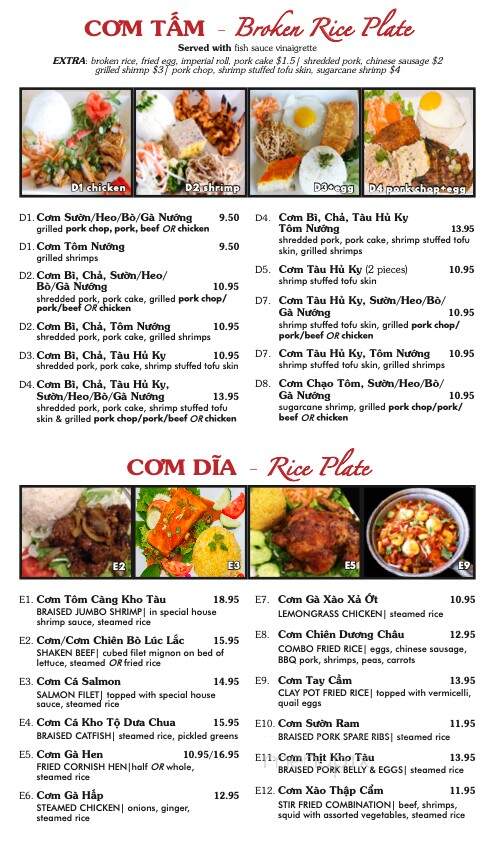 Thanh My Restaurant - Westminster, CA menu_pic