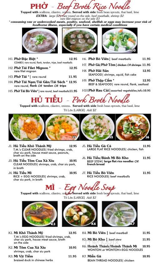 Thanh My Restaurant - Westminster, CA menu_pic