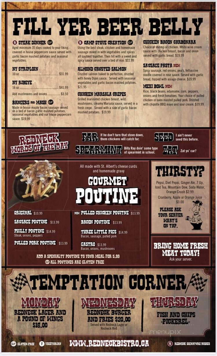 Redneck Bistro - Calabogie, ON menu_pic