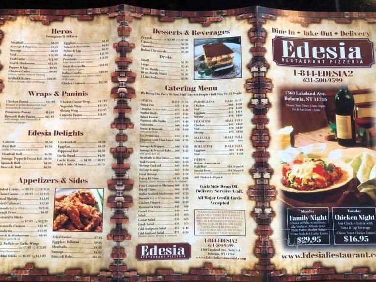 Edesia Pizzeria & Restaurant - Bohemia, NY
