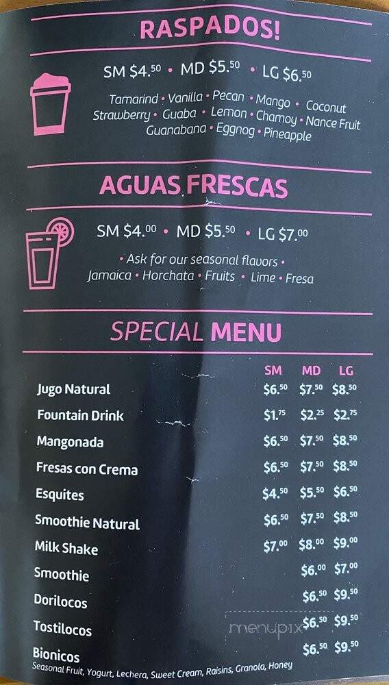 Tumbis Gourmet Paletas - Fontana, CA menu_pic