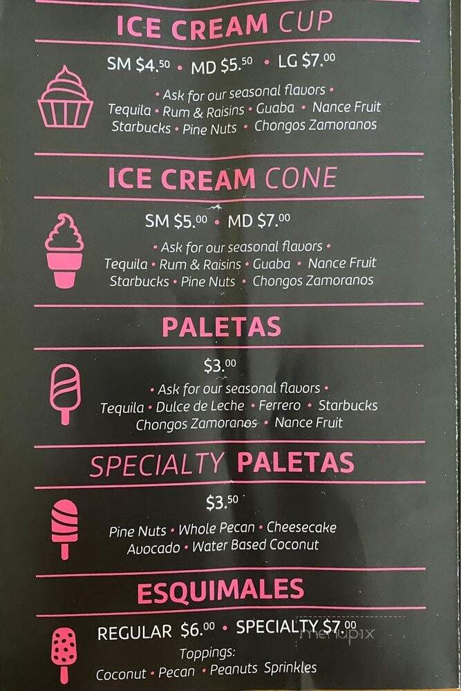 Tumbis Gourmet Paletas - Fontana, CA menu_pic