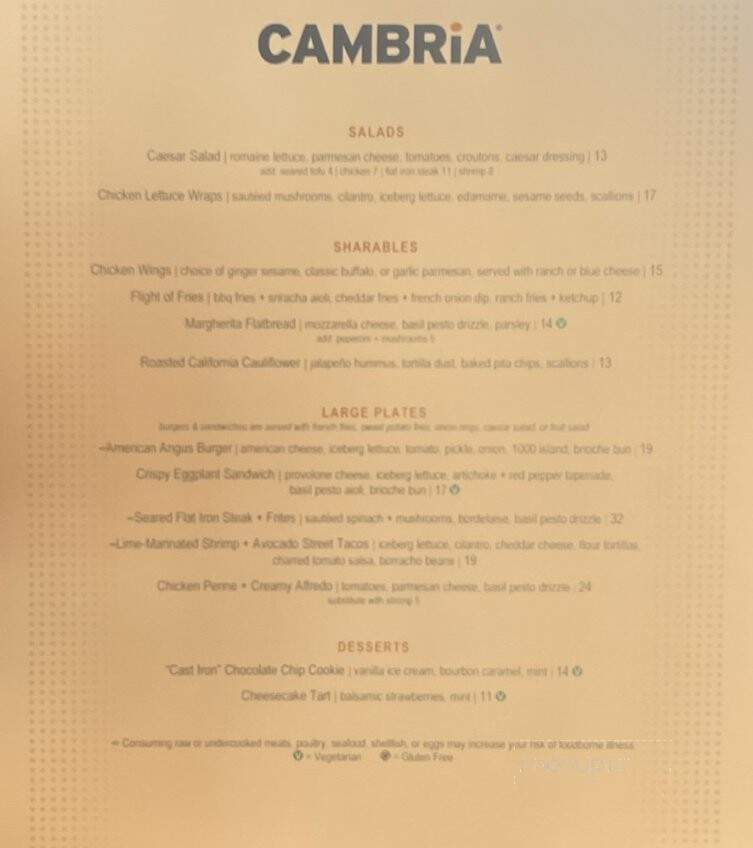 Malibu Canyon Bar & Grill - Calabasas, CA menu_pic