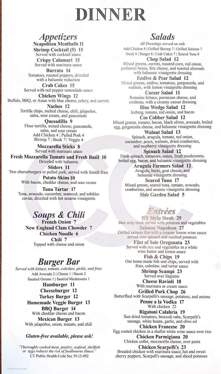 Cos Cobber - Cos Cob, CT menu_pic
