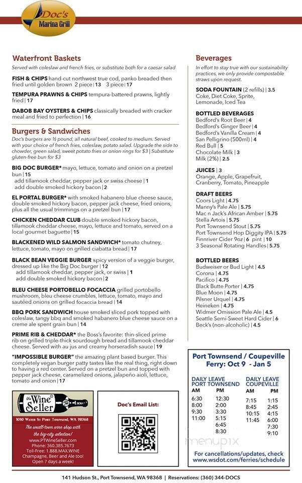 Doc's Marina Grill - Port Townsend - Port Townsend, WA menu_pic