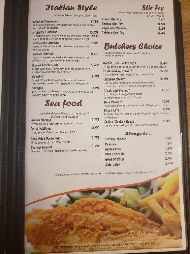 Rich's Family Restaurant - Ogden, IL menu_pic