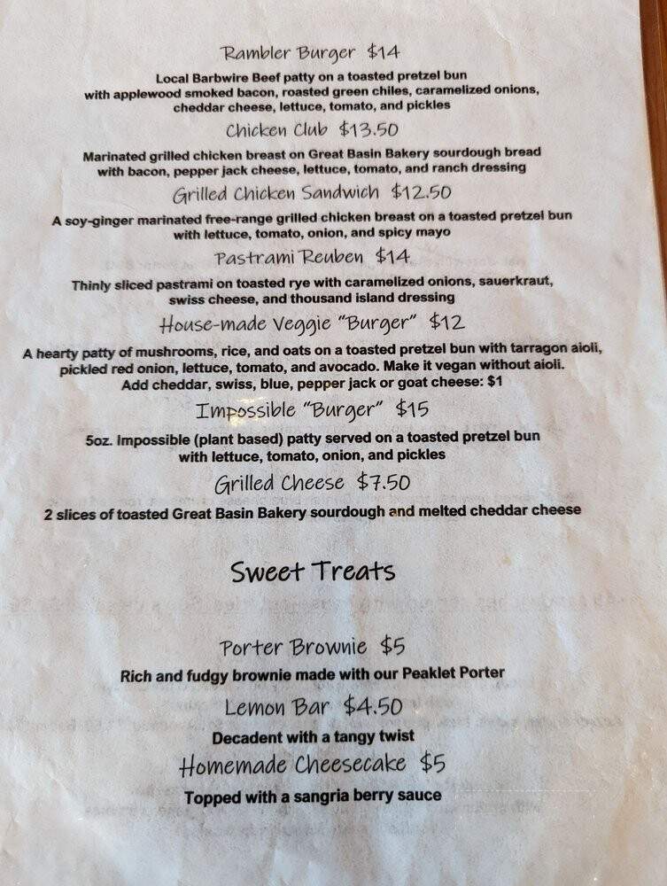 Mountain Rambler Brewery - Bishop, CA menu_pic