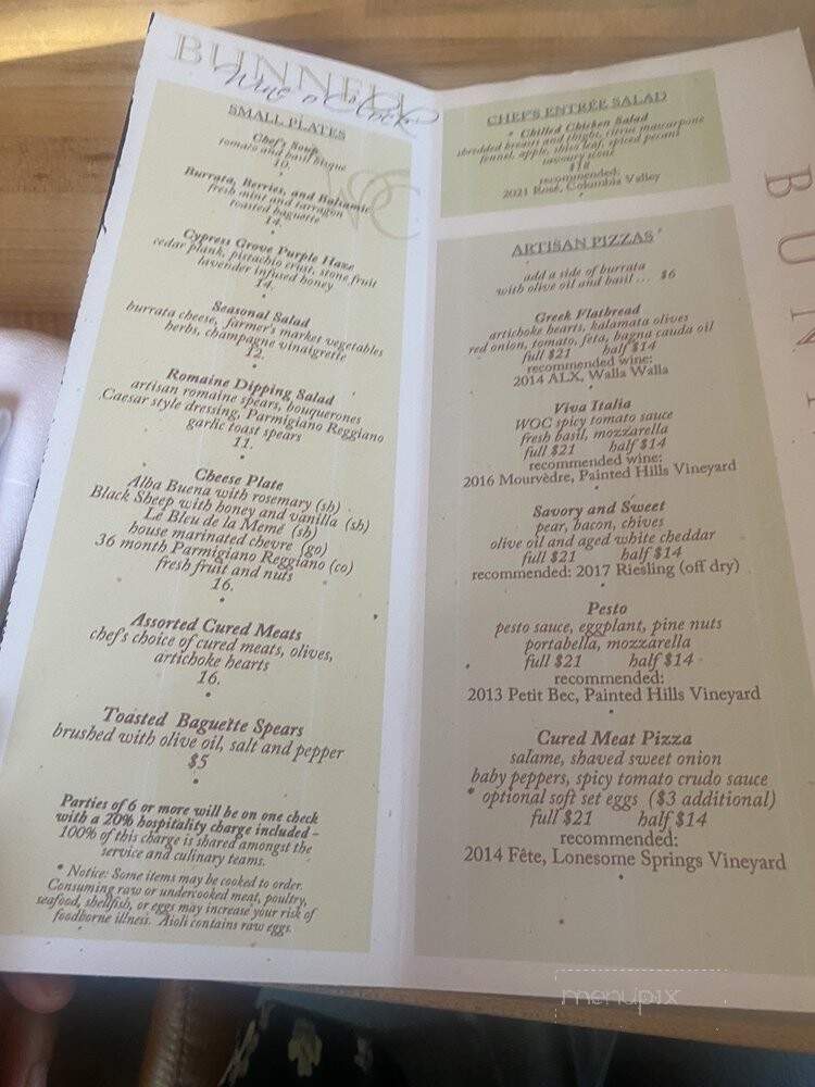 Wine O'Clock - Prosser, WA menu_pic