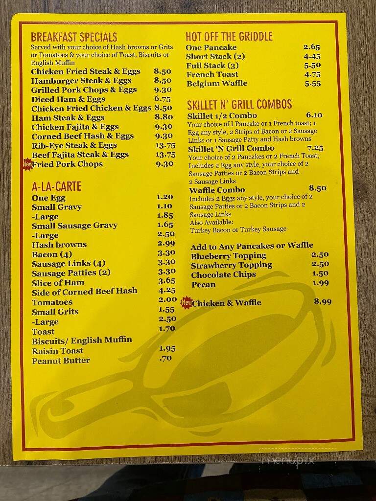 Skillet & Grill Restaurant - Arlington, TX menu_pic