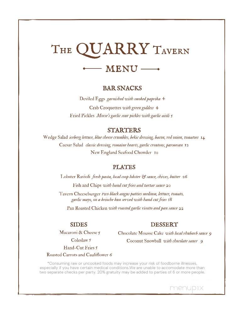 East Wind Inn - Tenants Harbor, ME menu_pic