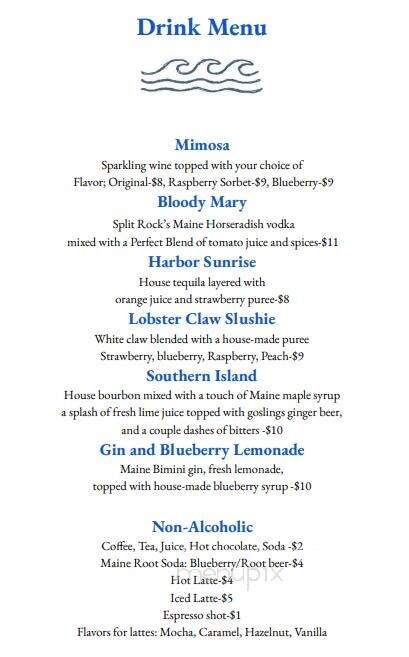 East Wind Inn - Tenants Harbor, ME menu_pic
