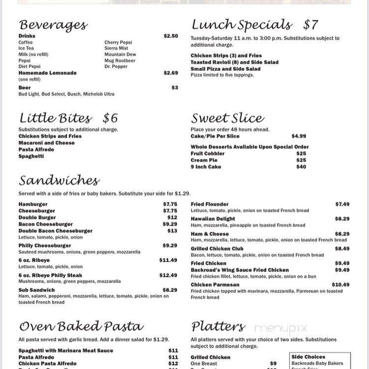 Back Road Pizza - Hawk Point, MO menu_pic