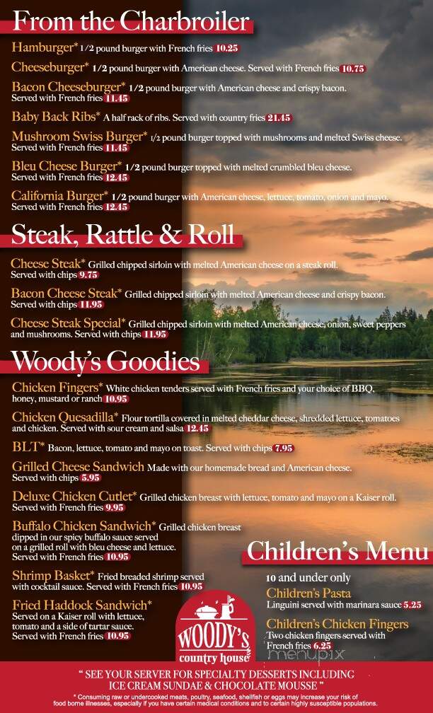 Woody's Country House - Blakeslee, PA menu_pic