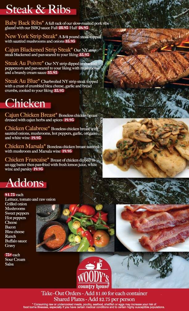 Woody's Country House - Blakeslee, PA menu_pic