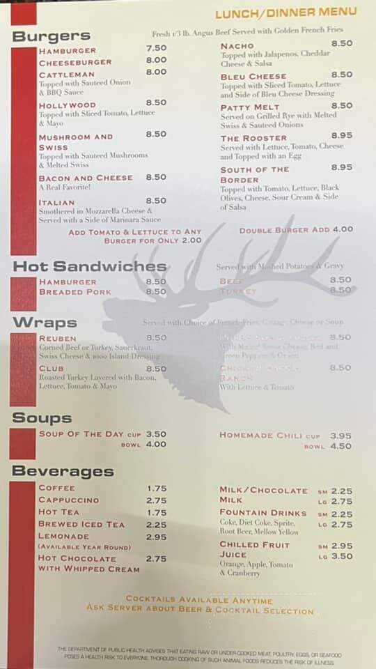 Elk Restaurant - Elkhorn, WI menu_pic