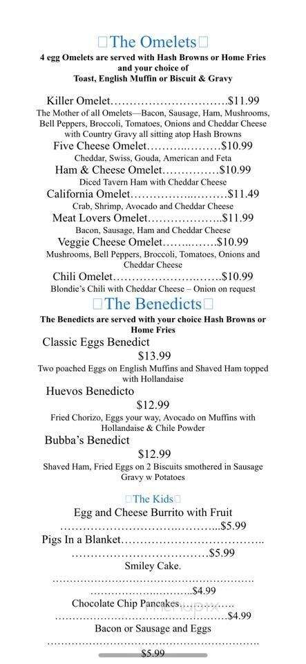 Blondie's Grill - Running Springs, CA menu_pic