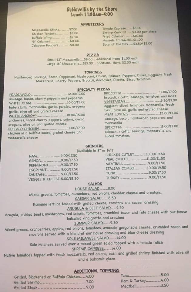 DeNovellis by the Shore - Clinton, CT menu_pic