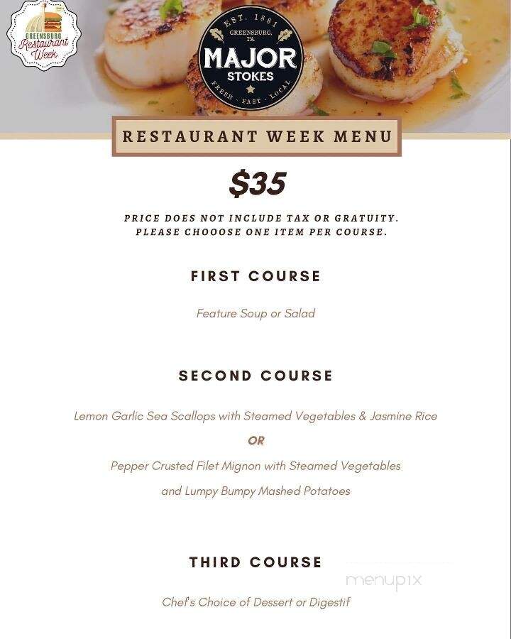 Major Stokes - Greensburg, PA menu_pic