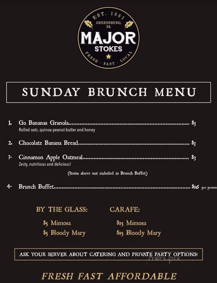 Major Stokes - Greensburg, PA menu_pic