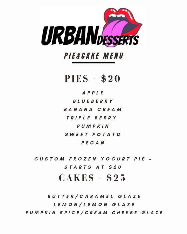 Urban Desserts - Gold River, CA menu_pic