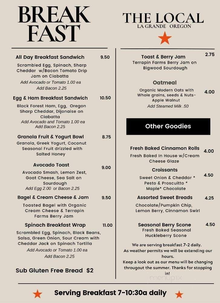 The Local - La Grande, OR menu_pic