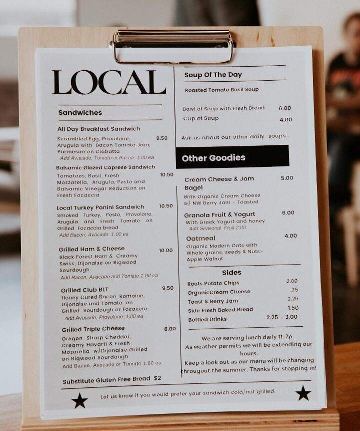 The Local - La Grande, OR menu_pic