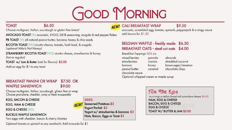 Ruckus Coffee Gallery & Cafe - Pittsburgh, PA menu_pic
