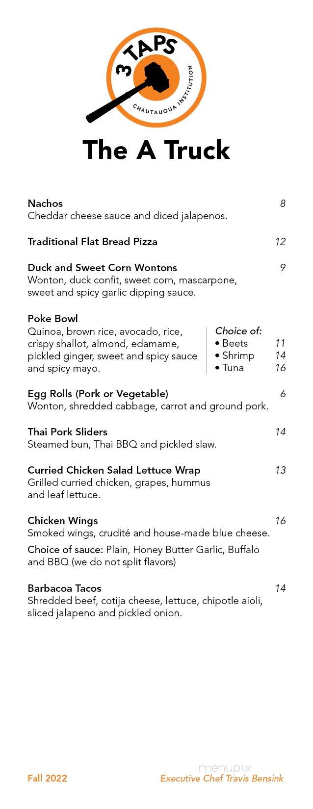 3 Taps - Chautauqua, NY menu_pic