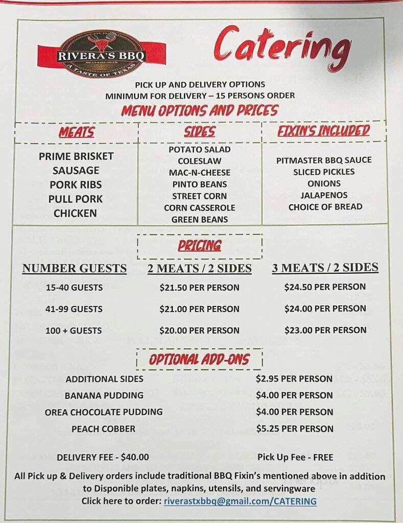 Rivera's BBQ A Taste of Texas - Newnan, GA menu_pic