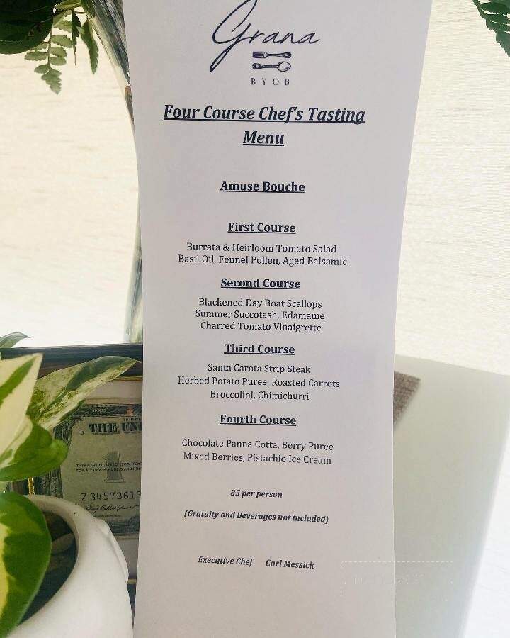 Grana BYOB - Cape May, NJ menu_pic