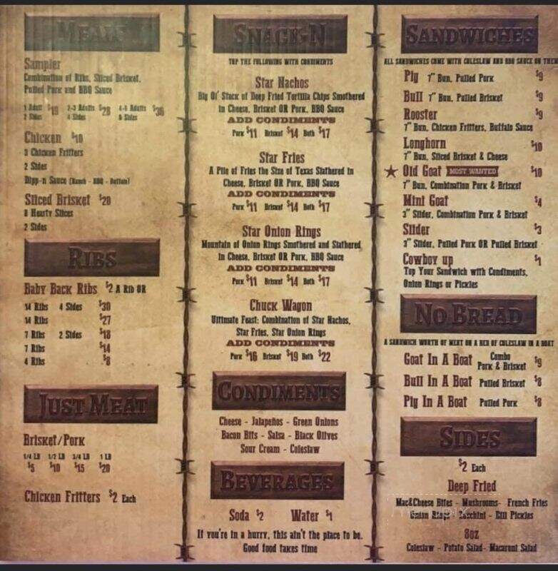 Smokin' Oak BBQ - Oakridge, OR menu_pic