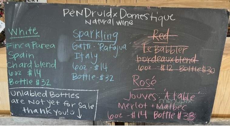 Pen Druid Brewing - Sperryville, VA menu_pic