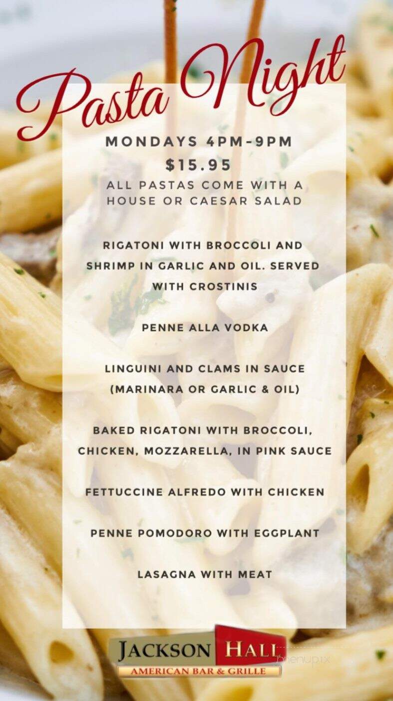 Jackson Hall - East Islip, NY menu_pic