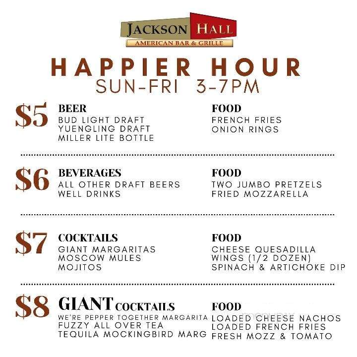 Jackson Hall - East Islip, NY menu_pic
