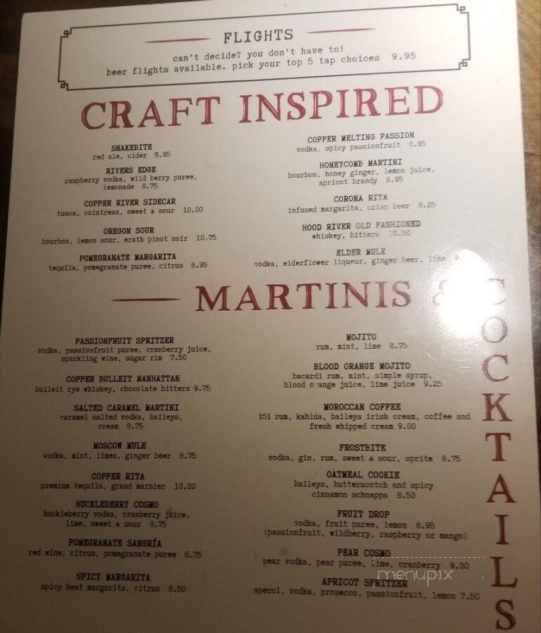 Copper River Restaurant - Hillsboro, OR menu_pic