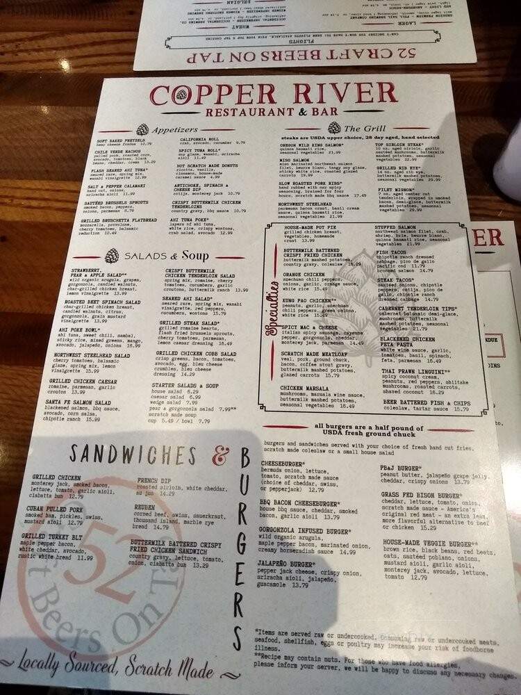 Copper River Restaurant - Hillsboro, OR menu_pic