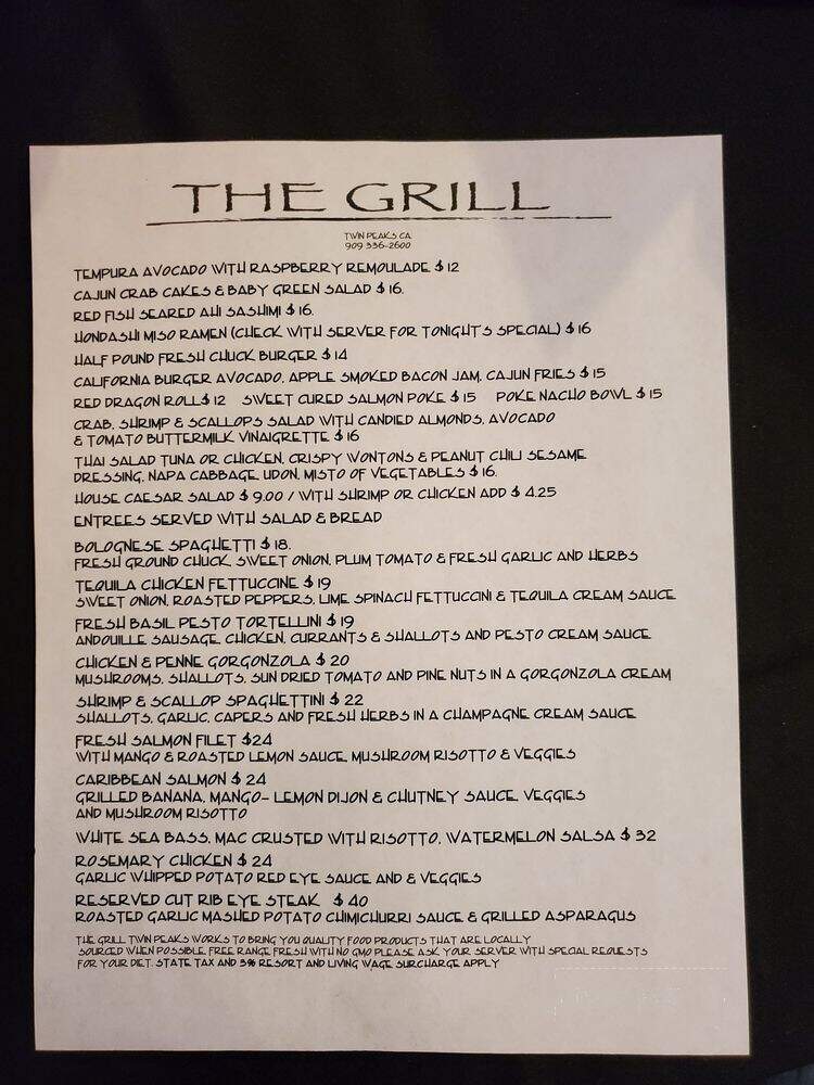 The Grill at Antlers Inn - Twin Peaks, CA