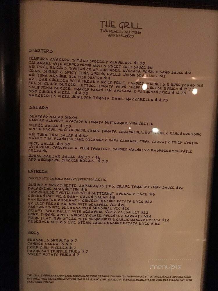 The Grill at Antlers Inn - Twin Peaks, CA menu_pic