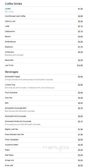 Capriccio Cafe and Espresso Bar at Wills Eye Hospital - Philadelphia, PA menu_pic