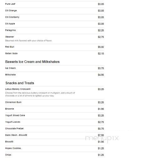 Capriccio Cafe and Espresso Bar at Wills Eye Hospital - Philadelphia, PA menu_pic