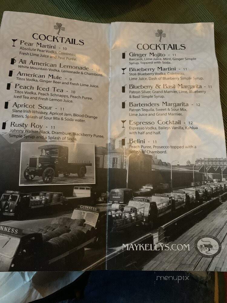 May Kelly's Irish Restaurant - North Conway, NH menu_pic