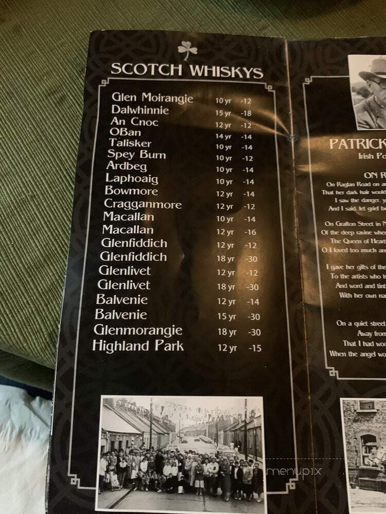 May Kelly's Irish Restaurant - North Conway, NH menu_pic