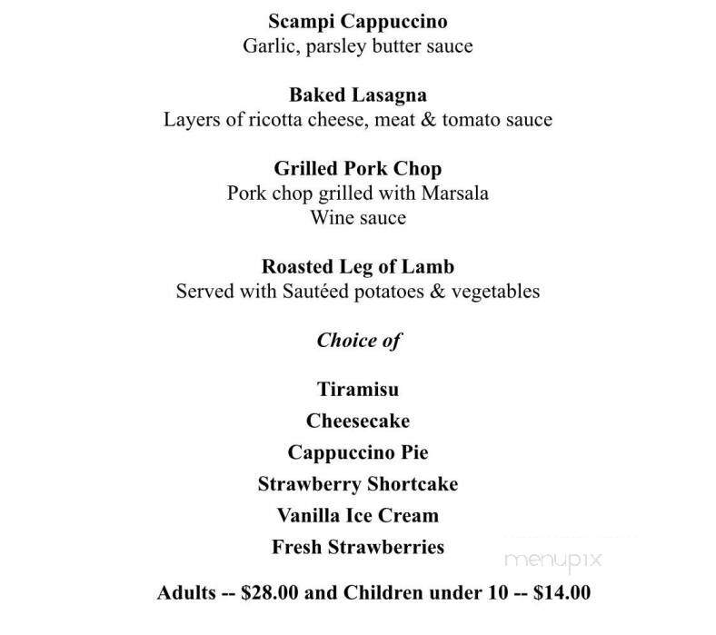 Cappuccino Italian Bistro - Richardson, TX menu_pic