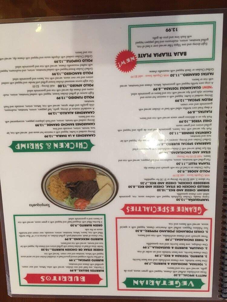 Rancho Grande Mexican Restaurant - Southaven, MS menu_pic