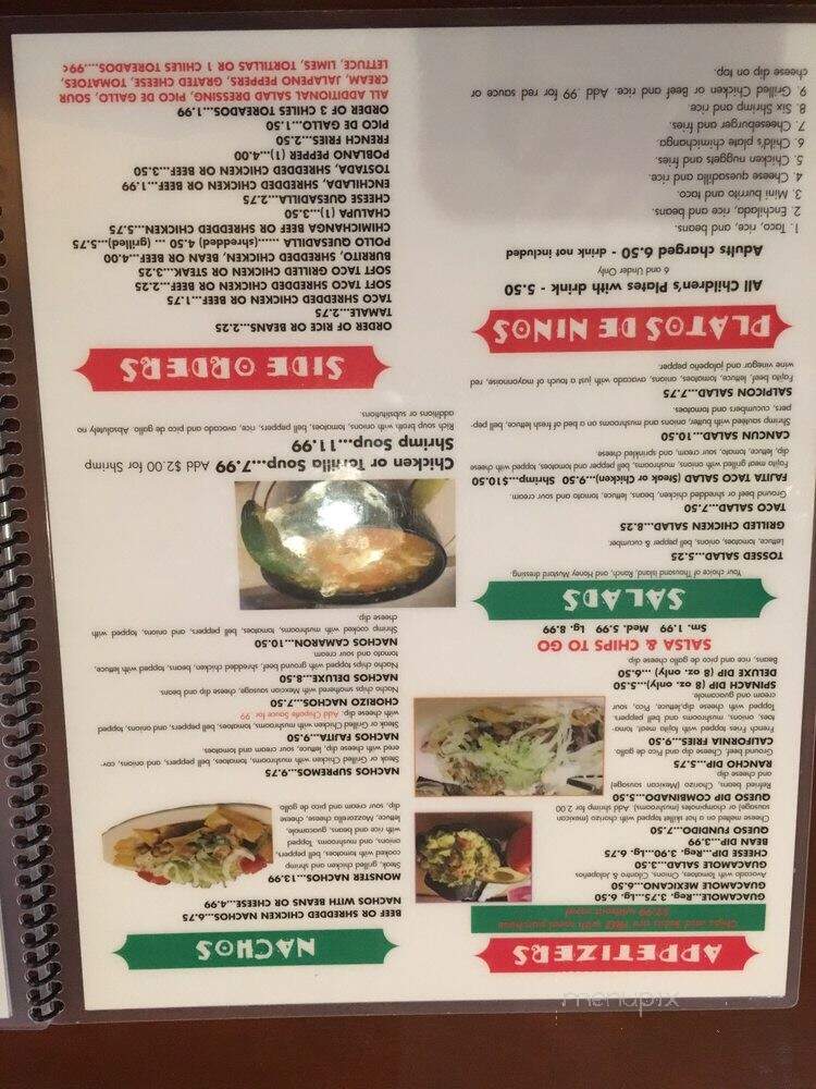 Rancho Grande Mexican Restaurant - Southaven, MS menu_pic